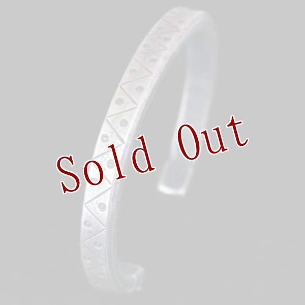 画像3: クリーク族 Jesse Robbins コインシルバー ヘビーゲージ ジグザグ バングル "5 3/4" (3)