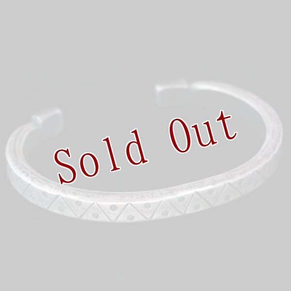 画像4: クリーク族 Jesse Robbins コインシルバー ヘビーゲージ ジグザグ バングル "5 3/4" (4)