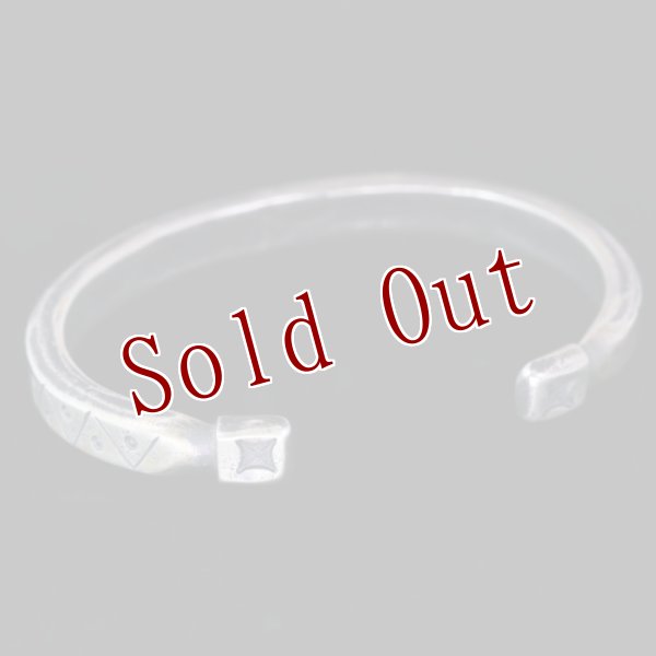 画像5: クリーク族 Jesse Robbins コインシルバー ヘビーゲージ ジグザグ バングル "5 3/4" (5)