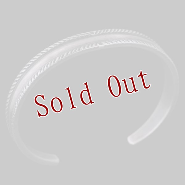 画像2: クリーク族 Jesse Robbins ダブルロープ コインシルバー バングル "5 3/4" (2)