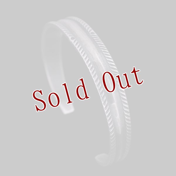 画像3: クリーク族 Jesse Robbins ダブルロープ コインシルバー バングル "5 3/4" (3)