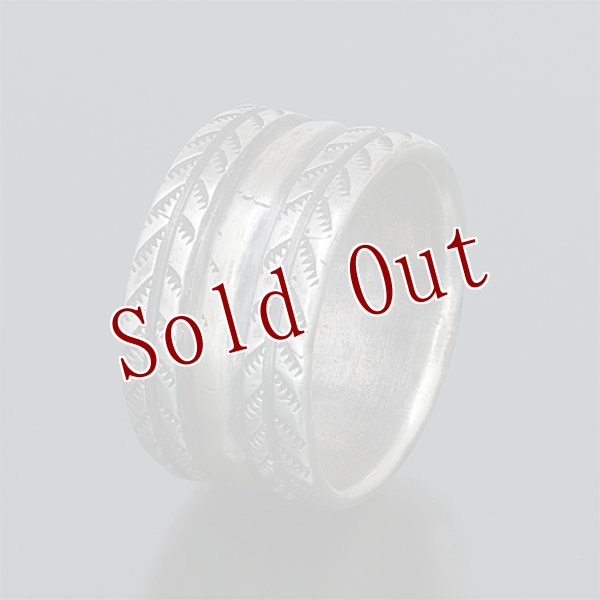 画像2: クリーク族 Jesse Robbins コインシルバー チゼル リング (2)