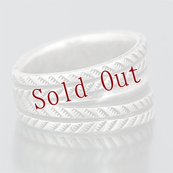 画像2: クリーク族 Jesse Robbins 5/8" コインシルバー チゼルワーク　リング 24.5号 (2)