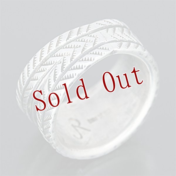 画像3: クリーク族 Jesse Robbins 5/8" コインシルバー チゼルワーク　リング 24.5号 (3)