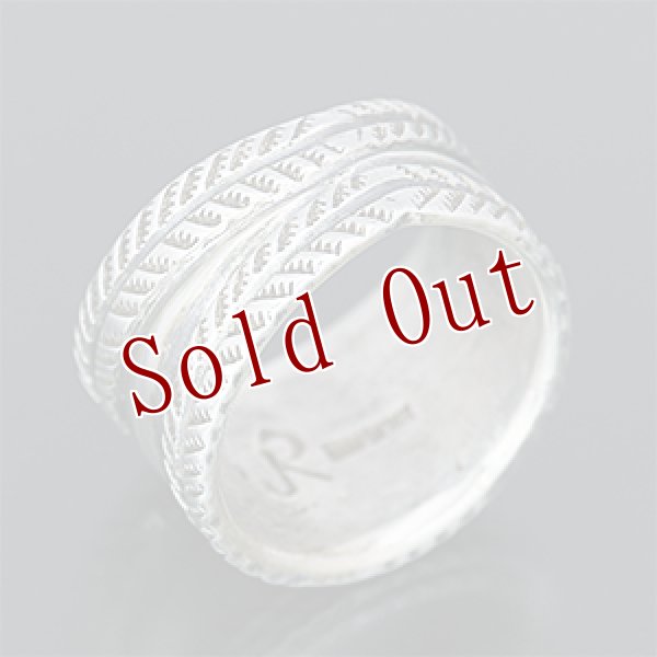 画像3: クリーク族 Jesse Robbins 5/8" コインシルバー チゼルワーク　リング 19.5号 (3)