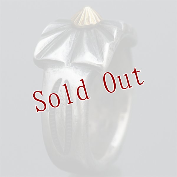 画像3: クリーク族 Jesse Robbins 18K サンバースト コインシルバー リング 14号 8.5号 (3)