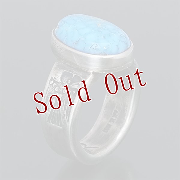 画像3: クリーク族 Jesse Robbins ロイストーン サンダーバード コインシルバー リング 11号 (3)