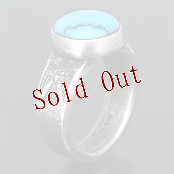 画像3: クリーク族 Jesse Robbins シャイアン サンダーバード コインシルバー リング 22号 (3)