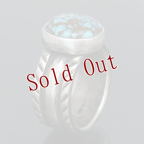 画像3: クリーク族 Jesse Robbins キャンデラリア コインシルバー チゼル リング 24.5号 (3)