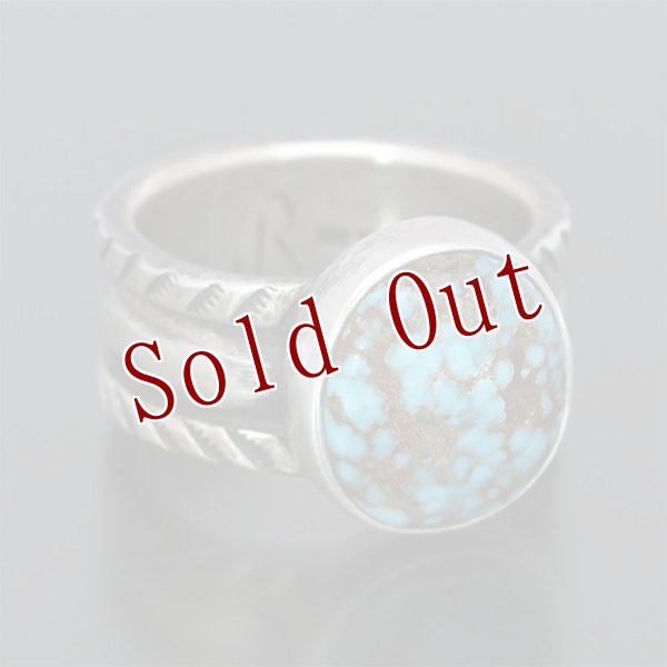 画像4: クリーク族 Jesse Robbins キャンデラリア コインシルバー チゼル リング 24.5号 (4)