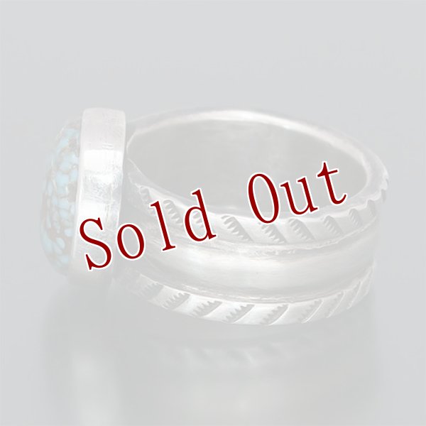 画像5: クリーク族 Jesse Robbins キャンデラリア コインシルバー チゼル リング 24.5号 (5)