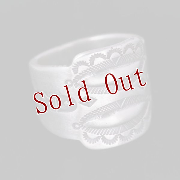 画像4: クリーク族 Jesse Robbins バンプアウト コインシルバー リング 22号 (4)