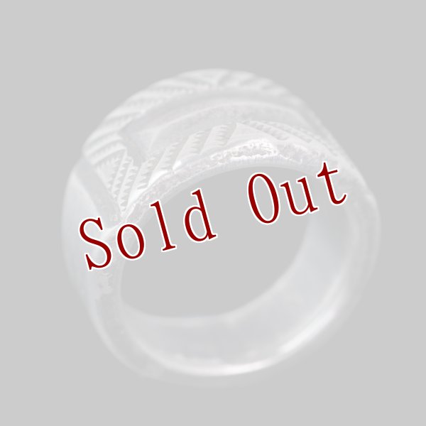 画像2: クリーク族 Jesse Robbins コインシルバー フラットトップ リング 12.5号 (2)