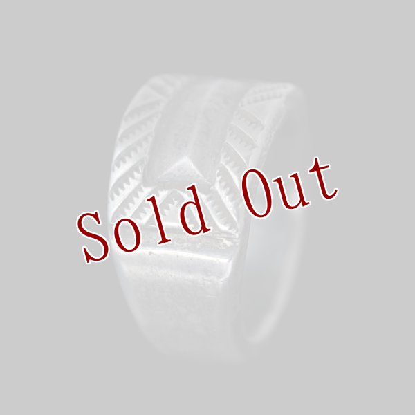 画像3: クリーク族 Jesse Robbins コインシルバー フラットトップ リング 12.5号 (3)