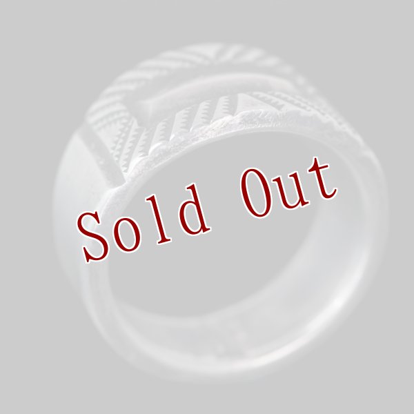 画像2: クリーク族 Jesse Robbins コインシルバー フラットトップ リング 21号 (2)