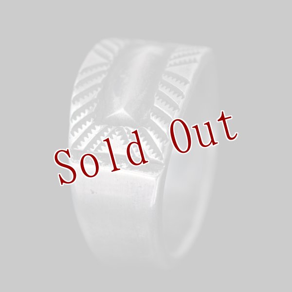 画像3: クリーク族 Jesse Robbins コインシルバー フラットトップ リング 21号 (3)