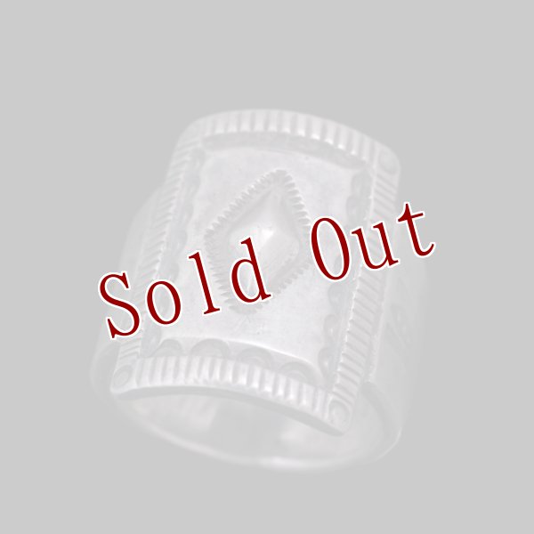 画像1: クリーク族 Jesse Robbins コインシルバー シールド リング 19.5号 (1)