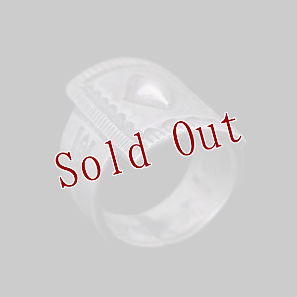 画像2: クリーク族 Jesse Robbins コインシルバー シールド リング 19.5号 (2)