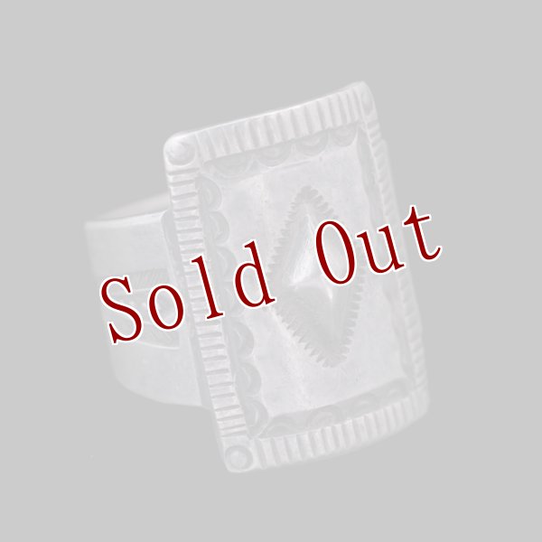 画像4: クリーク族 Jesse Robbins コインシルバー シールド リング 19.5号 (4)