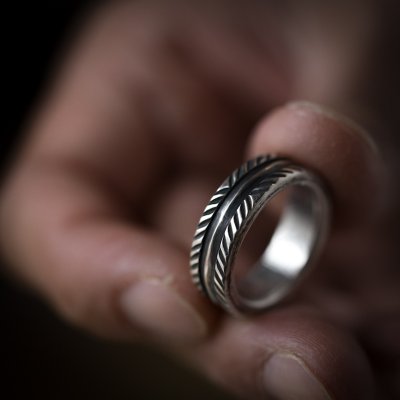 画像1: クリーク族 Jesse Robbins ダブルロープ コインシルバー リング 15.5号