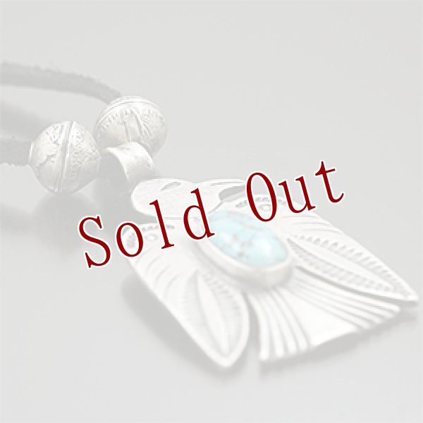 画像2: クリーク族 Jesse Robbins コインシルバー サンダーバード シャイアン ペンダント (2)