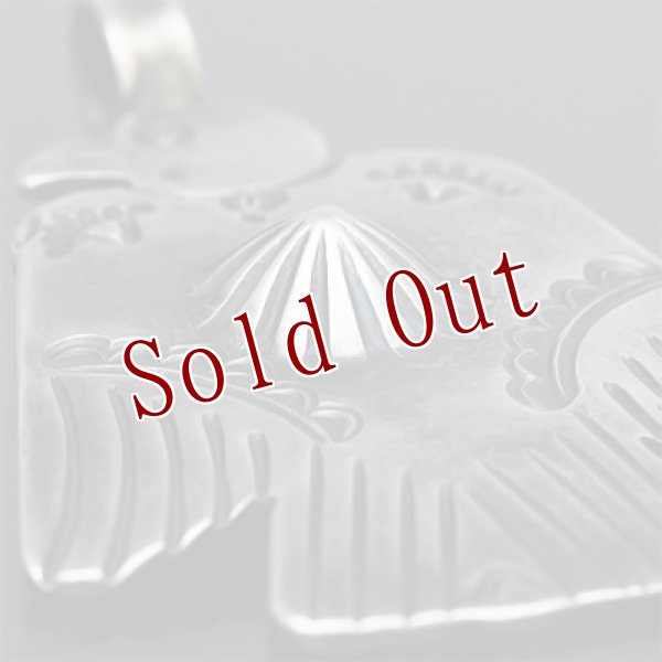 画像3: クリーク族 Jesse Robbins サンダーバード コインシルバー バンプアウト ペンダント (3)