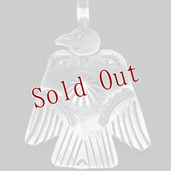 画像5: クリーク族 Jesse Robbins サンダーバード コインシルバー バンプアウト ペンダント (5)