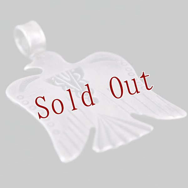 画像3: クリーク族 Jesse Robbins イーグル コインシルバー スタンプ ペンダント (3)