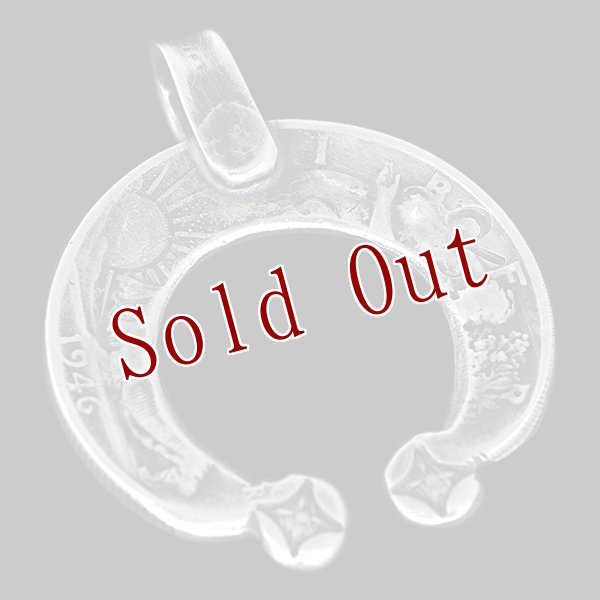 画像2: クリーク族 Jesse Robbins コインシルバー ナジャ ハーフダラー ペンダント (2)