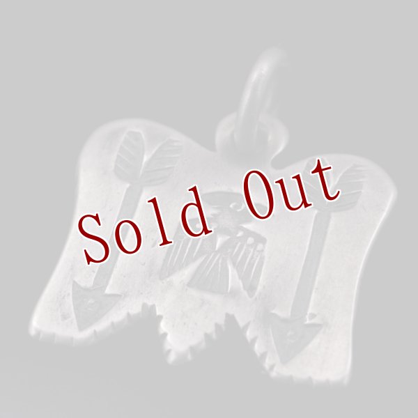 画像1: クリーク族 Jesse Robbins サンダーバード コインシルバー スタンプ ペンダント (1)