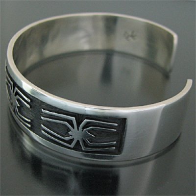 画像1: ホピ族 Raymond Kyasyousie  スパイダー オーバレイ バングル