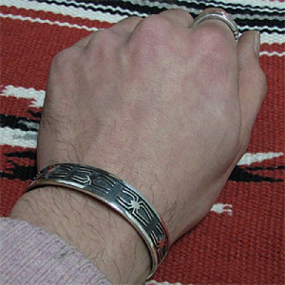 画像3: ホピ族 Raymond Kyasyousie  スパイダー オーバレイ バングル