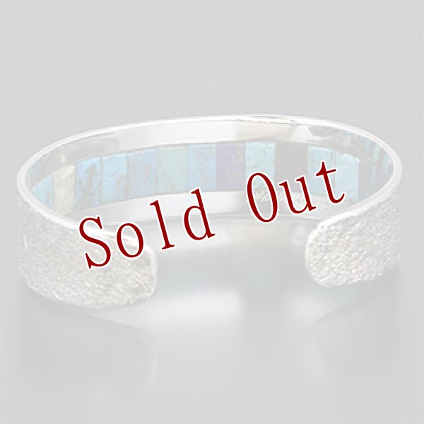 画像3: ホピ族 Marlin Honhongva 3/4” インサイドインレイ バングル (3)