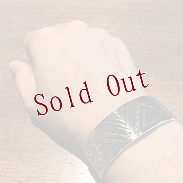 画像4: ホピ族 Stewart Tewawina Dacawym ウォーター/クラウド オーバーレイ バングル (4)