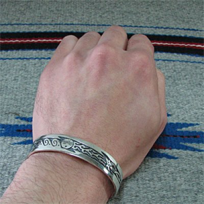 画像3: ホピ族 Sparky Masawytewa サンフェイス ライトニング スター バングル