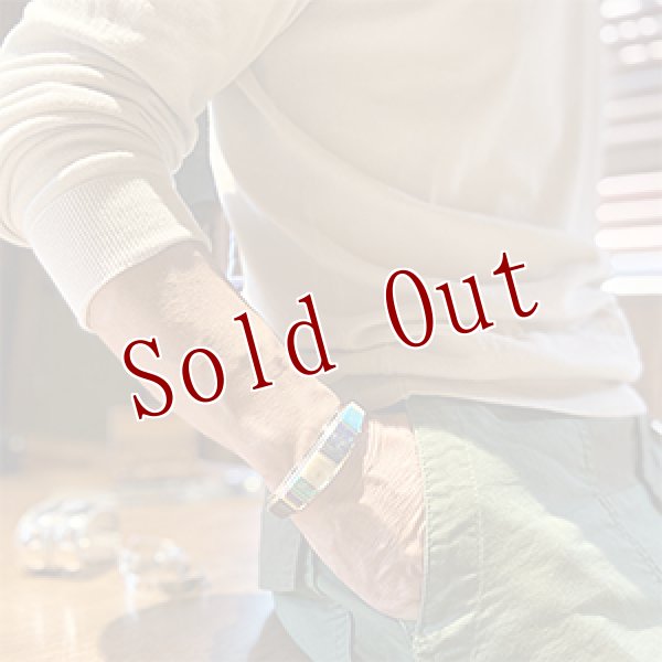 画像4: ホピ族 Marlin Honhongva 3/4” マルチカラー インレイ バングル (4)