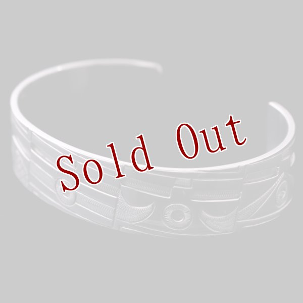 画像5: ホピ族 Emmett Navakuku 5/8" ミックスカチナ オーバーレイ バングル (5)