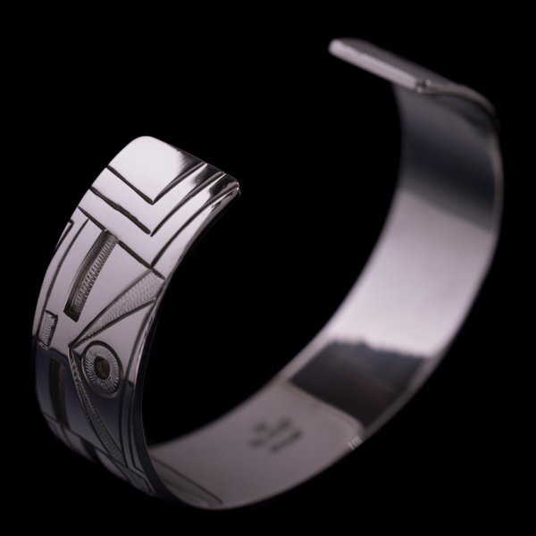 画像6: ホピ族 Emmett Navakuku 5/8" ミックスカチナ オーバーレイ バングル (6)