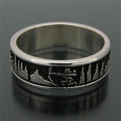 画像2: ホピ族 Bennett Kagenvema ディア ハンター オーバレイ リング 18号