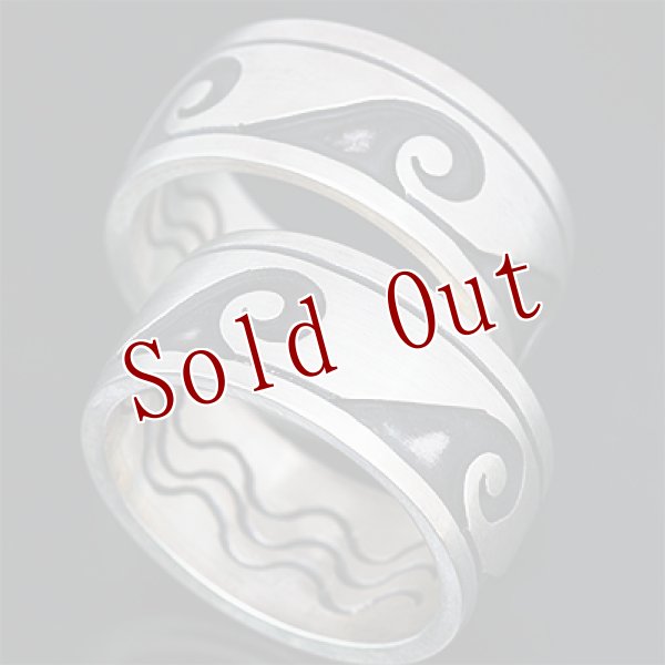 画像2: ホピ族 Emmett Navakuku ウォーター/ウォーター オーバーレイ リング 21号 19.5号 (2)