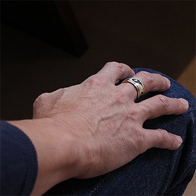 画像3: ホピ族 Emmett Navakuku ウォーター/ウォーター オーバーレイ リング 21号 19.5号