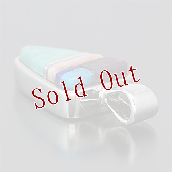 画像3: ホピ族 Marlin Honhongva マルチカラー インレイ トライアングル ペンダント (3)