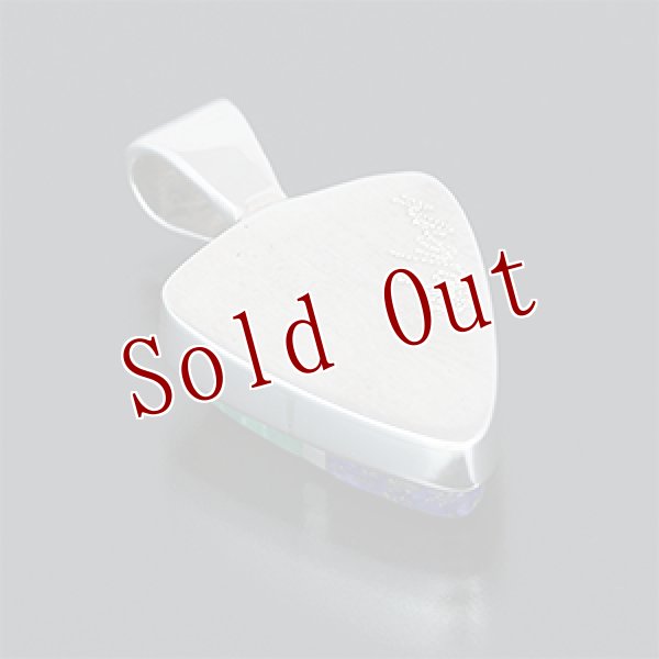 画像2: ホピ族 Marlin Honhongva マルチカラー インレイ トライアングル ペンダント (2)