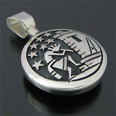 画像2: ホピ族 Cheryl Wadsworth ココペリ&メイズ リバーシブル ペンダント