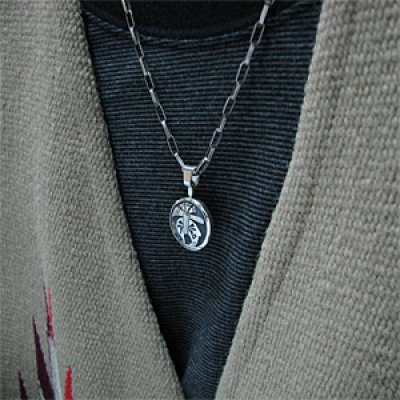 画像3: ホピ族 Cheryl Wadsworth ベア&サンフェイス リバーシブル ペンダント