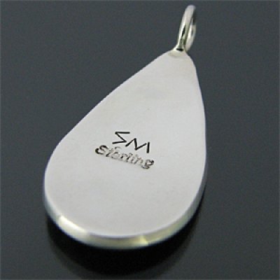 画像2: ホピ族 Sparky Masawytewa バタフライ オーバーレイ ティアドロップ ペンダント