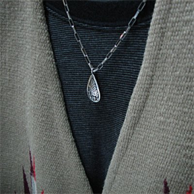 画像3: ホピ族 Sparky Masawytewa バタフライ オーバーレイ ティアドロップ ペンダント