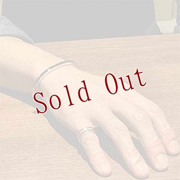 画像4: ナバホ族 Bruce Morgan #6SQ プレーン(14K)/ストライプ+プレーン(SS) バングル メンズ L (4)