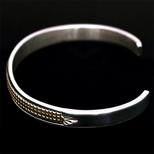 画像3: 【再入荷】ナバホ族 Bruce Morgan 1/4" 14K コーンロー バングル (3)