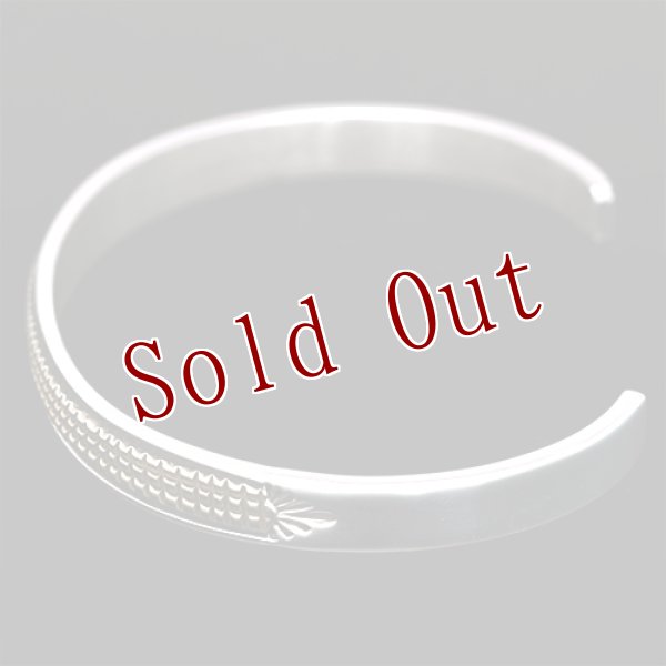 画像3: 【再入荷】ナバホ族 Bruce Morgan 1/4" 14K コーンロー バングル (3)